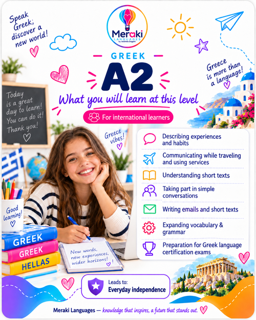 A2 Greek Courses for kids / Online or in-person