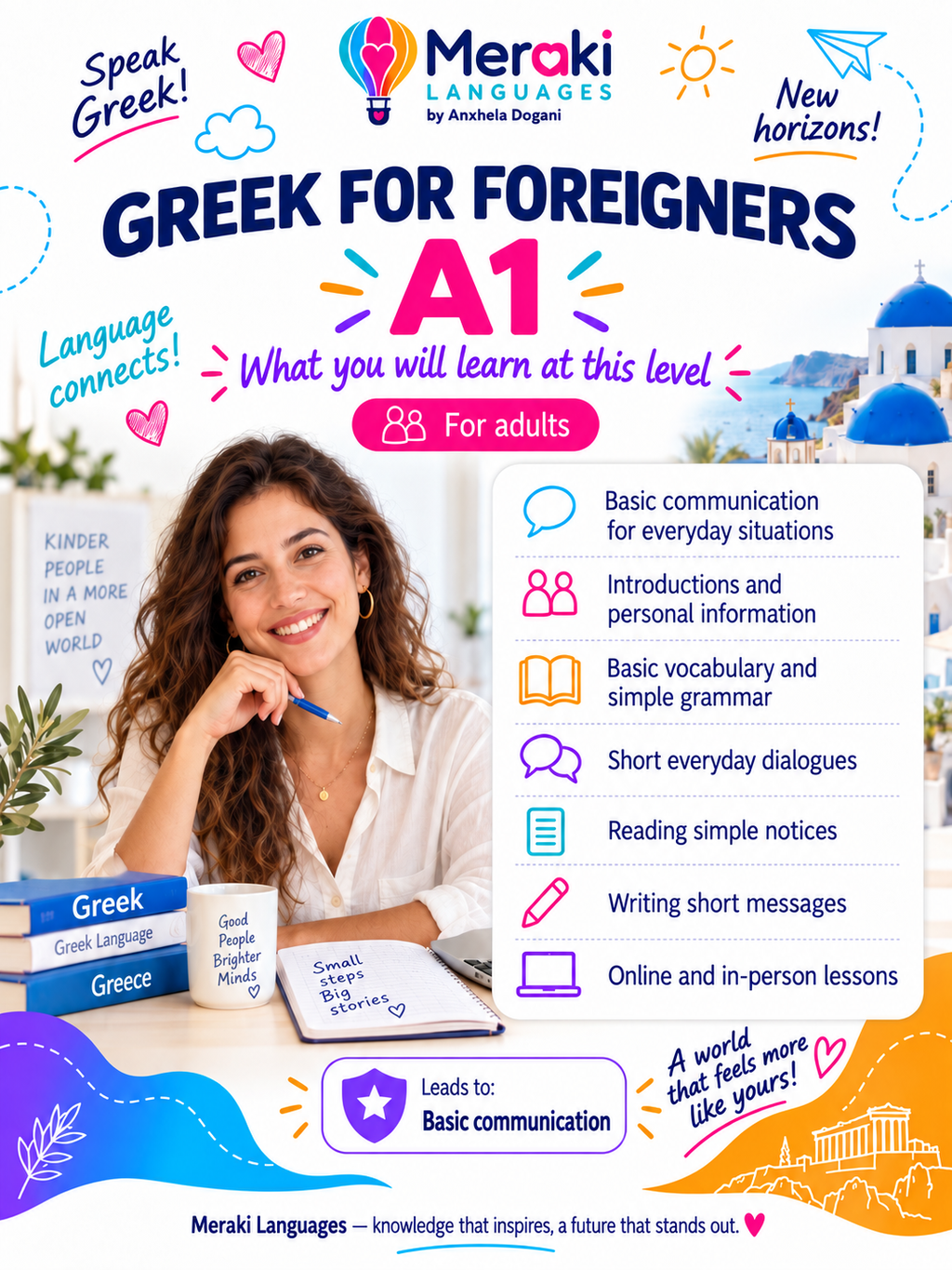 A1 Greek Courses for adults / Online or in-person