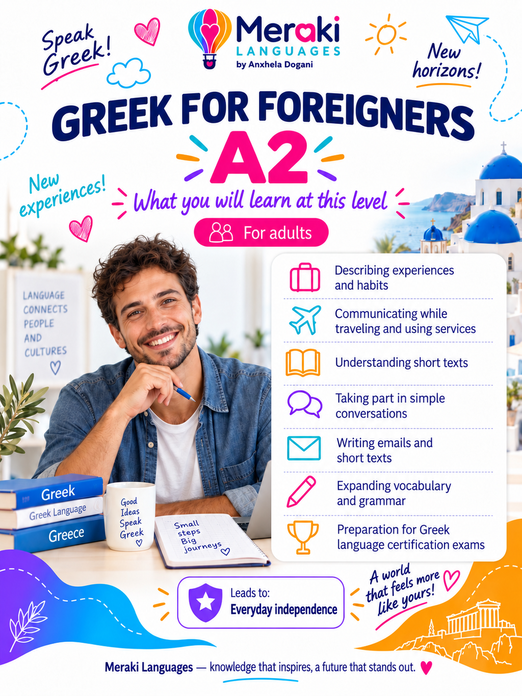 A2 Greek Courses for adults / Online or in-person