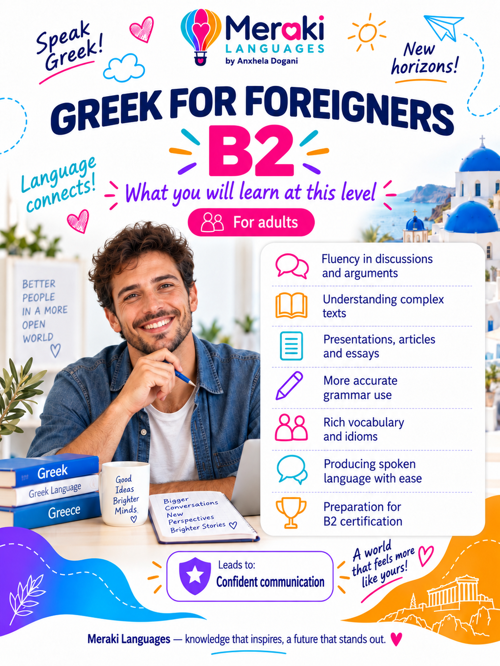 B2 Greek Courses for adults / Online or in-person
