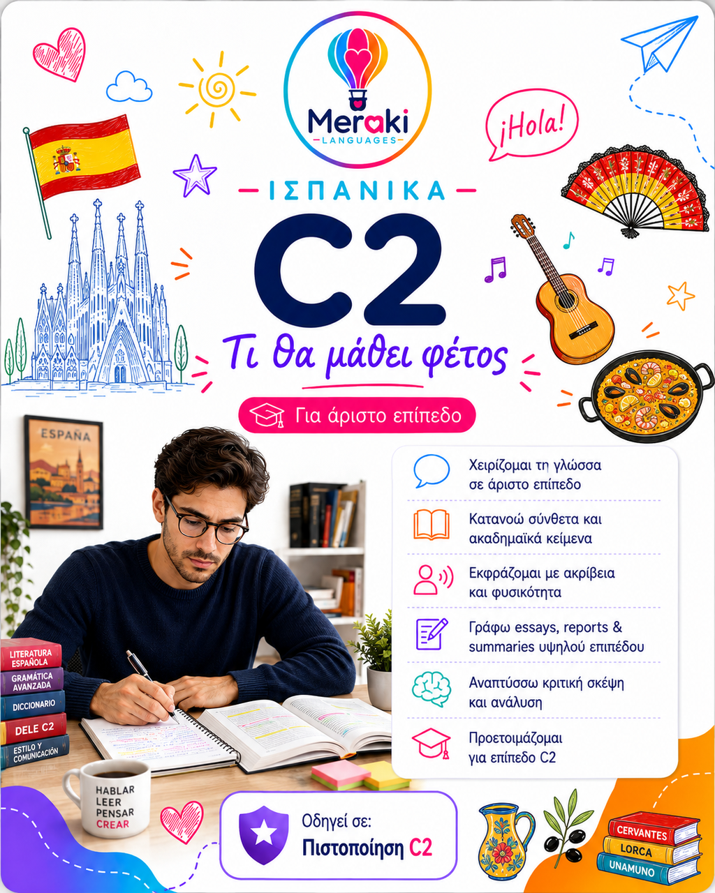 Μάθημα C2 Ισπανικών / Online ή δια ζώσης