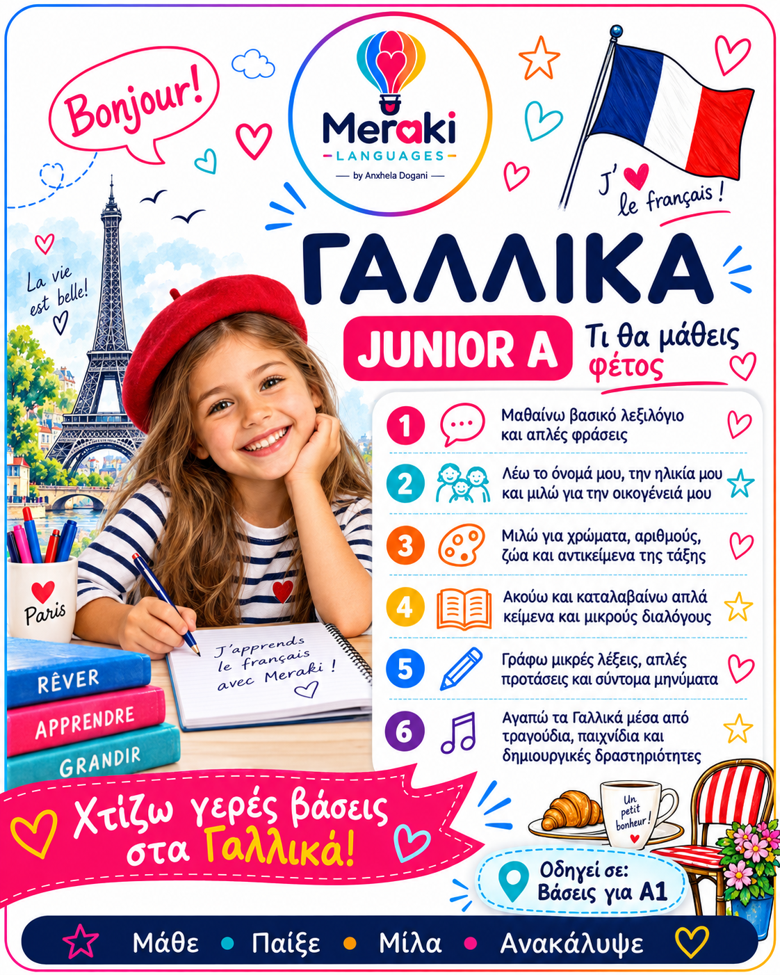 Μάθημα Junior Α Γαλλικών / Online ή δια ζώσης